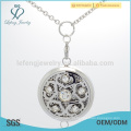 Aço inoxidável aroma difusor pingente medalhão, oca de aço inoxidável aromaterapia jóias locket